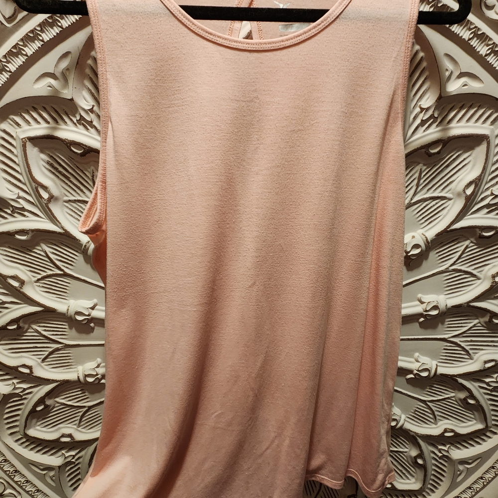 Old Navy Light Pink Active Wear Tank Top Wirh Open Back